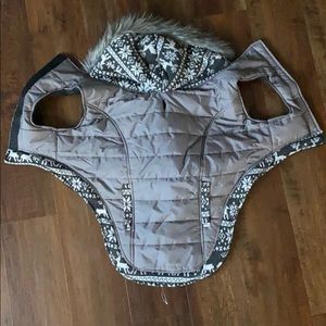 Dog winter jacket with hood